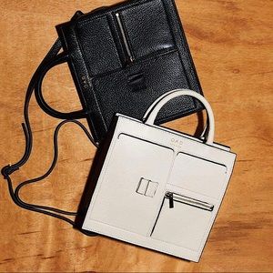 OAD New York Handbag, Mini Kit Zip Satchel, White